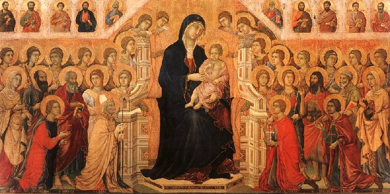 Duccio di Buoninsegna Madonna and Child Enthroned with Angels and Saints China oil painting art